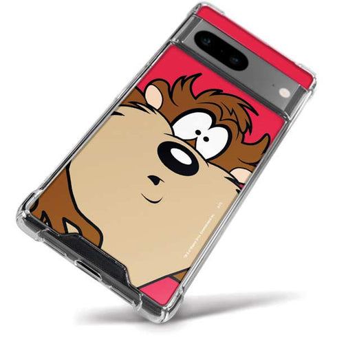 Looney Tunes Tasmanian Devil Zoomed In Google Pixel 8a Clear Case